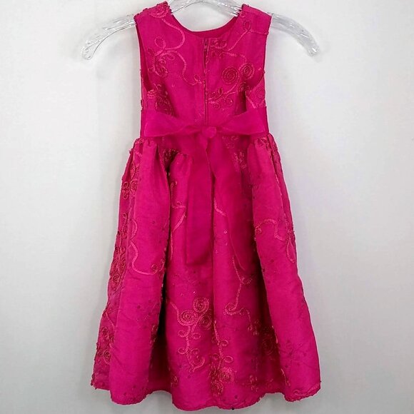 Rare; Too! Pink Sequin Girls Sleeveless Lined Sundress with Zipper Back Size 4 - Picture 3 of 8